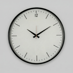 Loravien Nordic Scandinavian Pure Edition Wall Clock, 50 cm large-scale minimalist design with a matte black case, high-clarity protective glass, and a pure white dial featuring slim linear indices and a non-ticking silent movement.